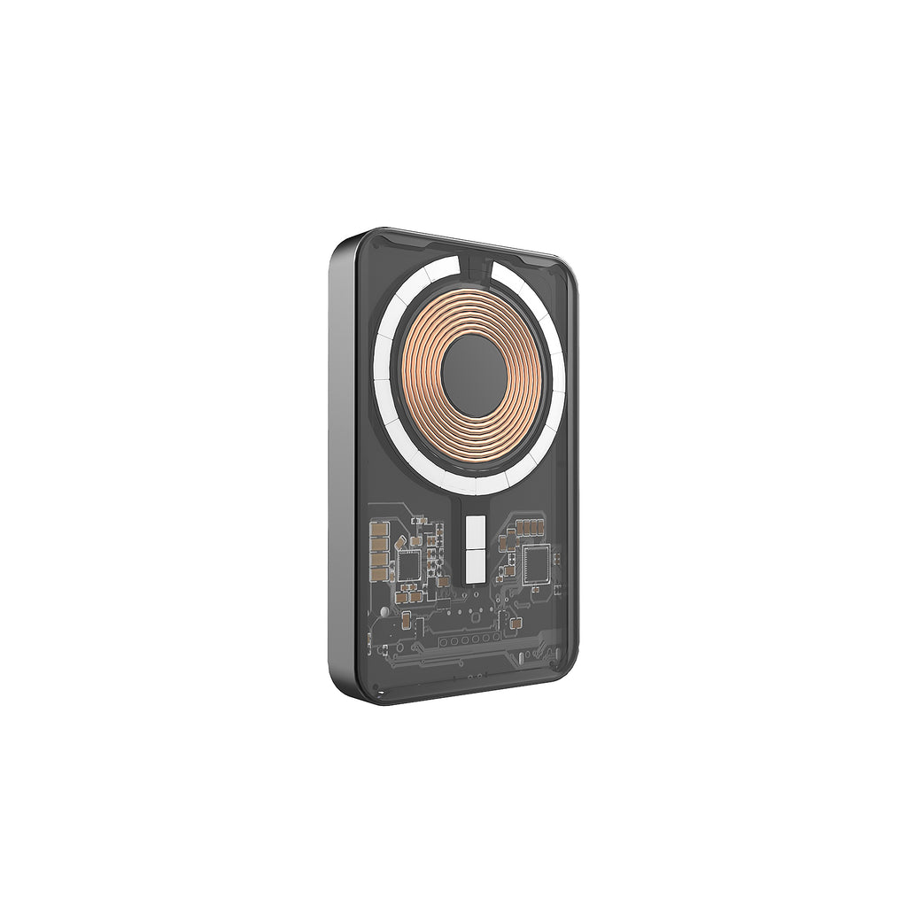 BNY for Transparent Battery, 5000mAh Wireless Portable Charger, PD20W USB-C Fast Charging Power Bank